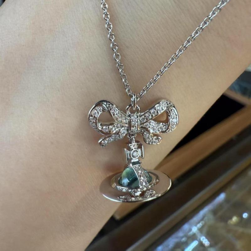 Ожерелье Зеленого Сатурна Вдовствующей Императрицы - Роскошная 3D Цепочка на Ключицы