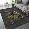 Pflanzenblätter Teppich Schwarz Gold Mode Eingangstür Fußmatte Fußabtreter Rutschfeste Fußmatte Wohnzimmer Dekor Teppich