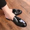 Summer New Men's Bag Head Fringed Half-tray Shoes Bag Head Empty Sandals 46 Wear Large Size Flat Slippers