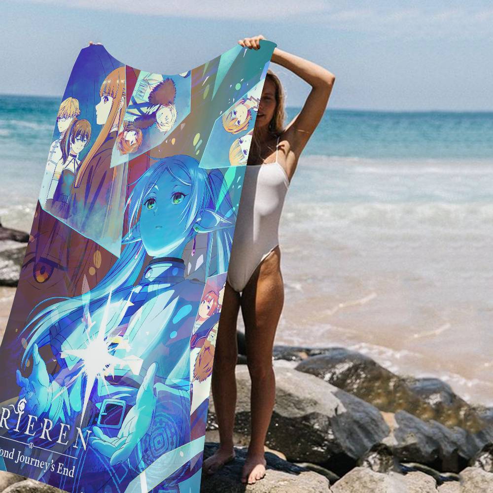 

Japan Anime Frieren Beach Towel Cartoon Cute Summer Kids Large Bath Pool Beach Towel Microfiber Absorbent For Swimming Travel W40*H60(CM)