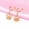 Pure Design Hollow-Plated Rose Earrings Beautiful Women'S Shiny Gold Earrings