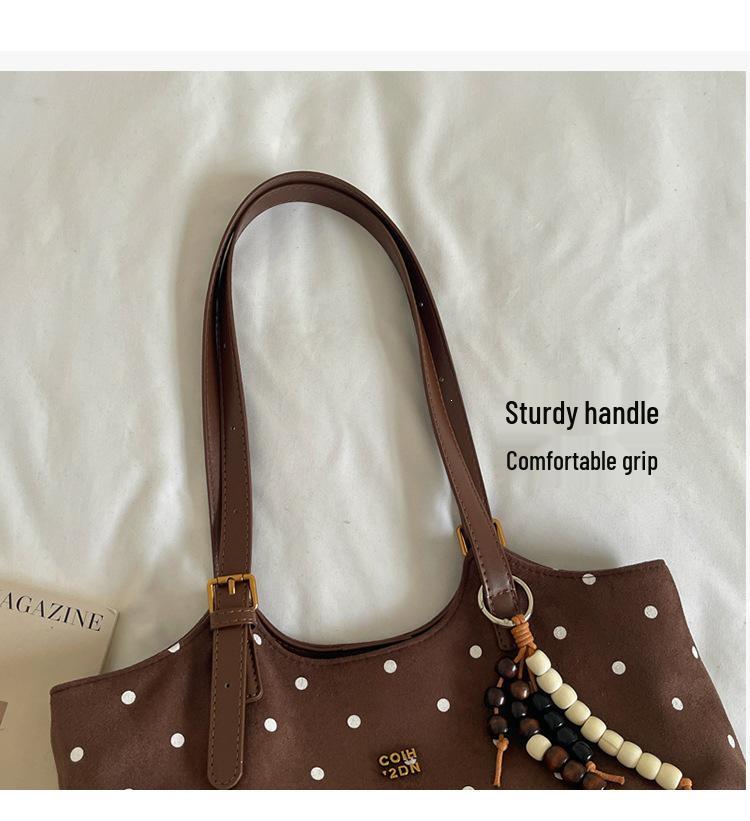 Polka Dot Women's Versatile Tote Bag - Large Capacity Niche Fashion Shoulder & Crossbody Bag