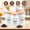 3Pcs/Set Tea Coffee Sugar Canisters Metal Coffee Bean Storage Jars Versatile Tea Coffee Sugar Container Kitchen Food Supplies