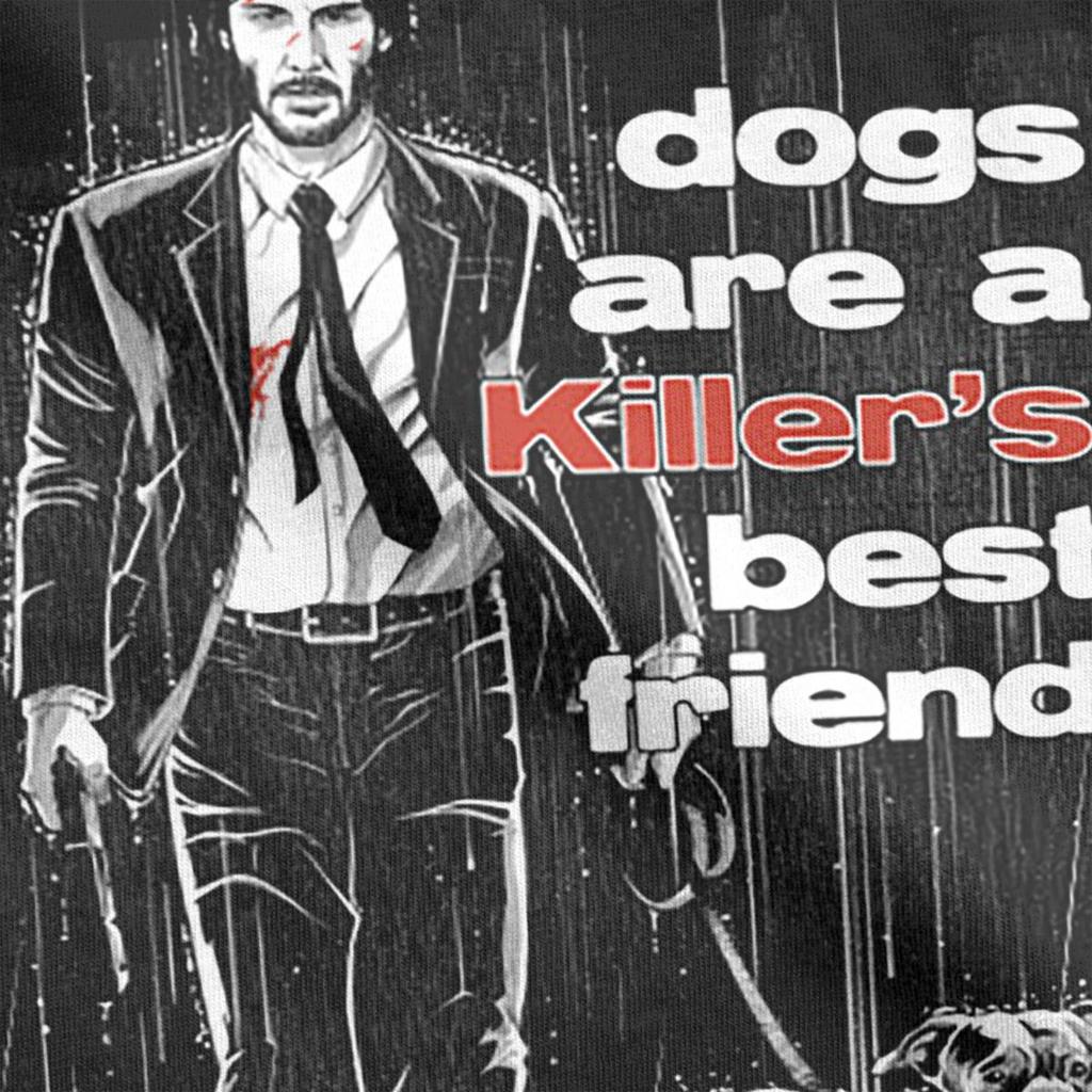 T-Shirt Crazy John Wick Dogs Are A Killer's Best Friend Uomo Donna 100% Cotone Magliette a Manica Corta Idea Regalo Abbigliamento