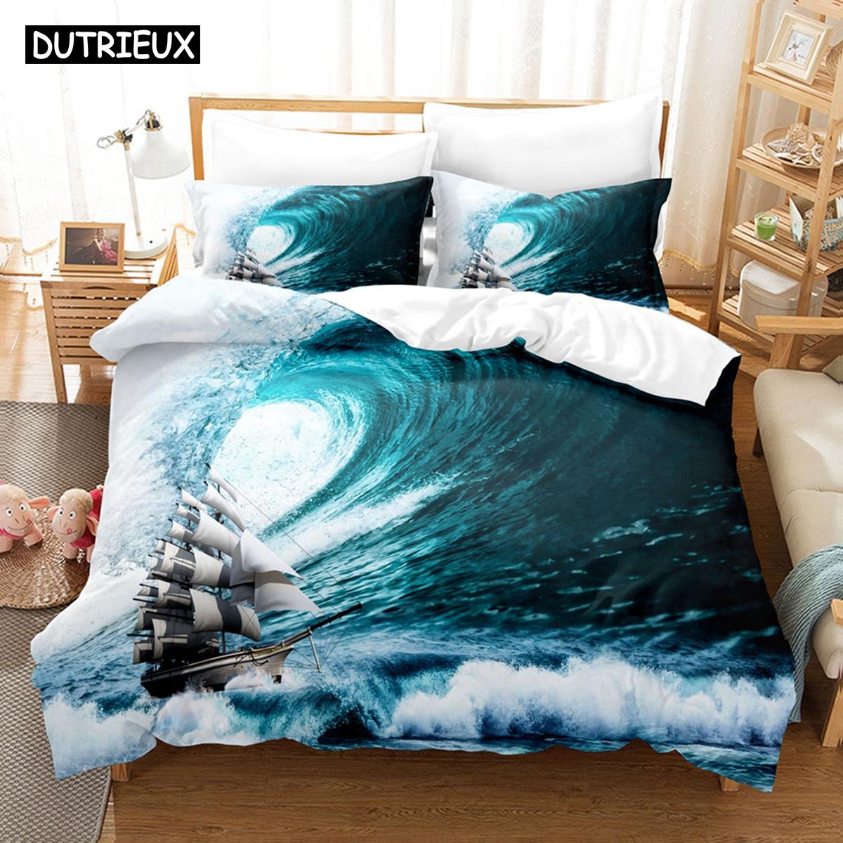 

3D Printed Navigation Bedding Set Down Quilt Cover With Pillowcase Double SIngle King 3D Printed Anime My Dress-U EU single(135x200cm)