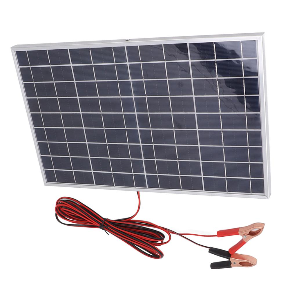 Solar Panel 15W 18V High Efficiency Polycrystalline Solar Panel Kit with Clip for Car RV Marine Charging
