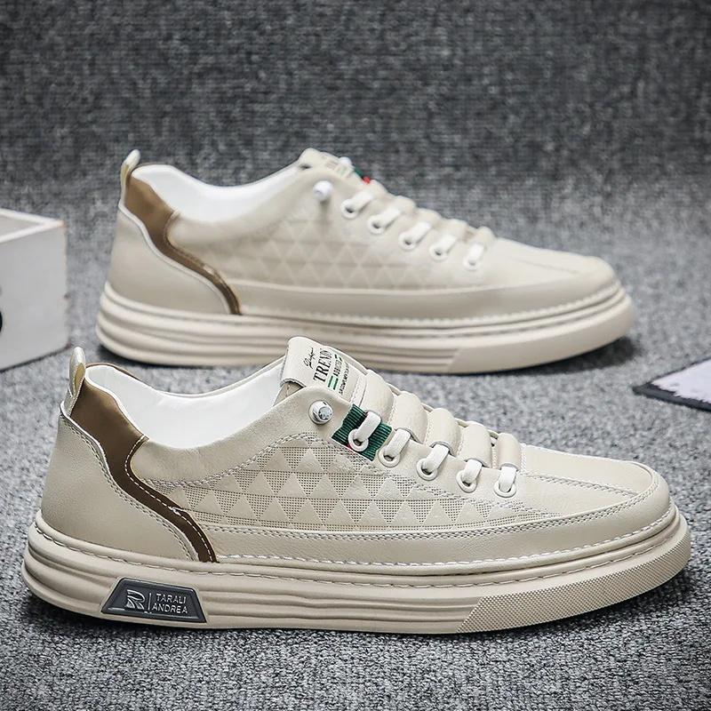 AutumnTrendy Men's Casual Shoes Lightweight Soft Sole White Tenis Running Shoes Korean Style Daily Fashion Sports Shoes