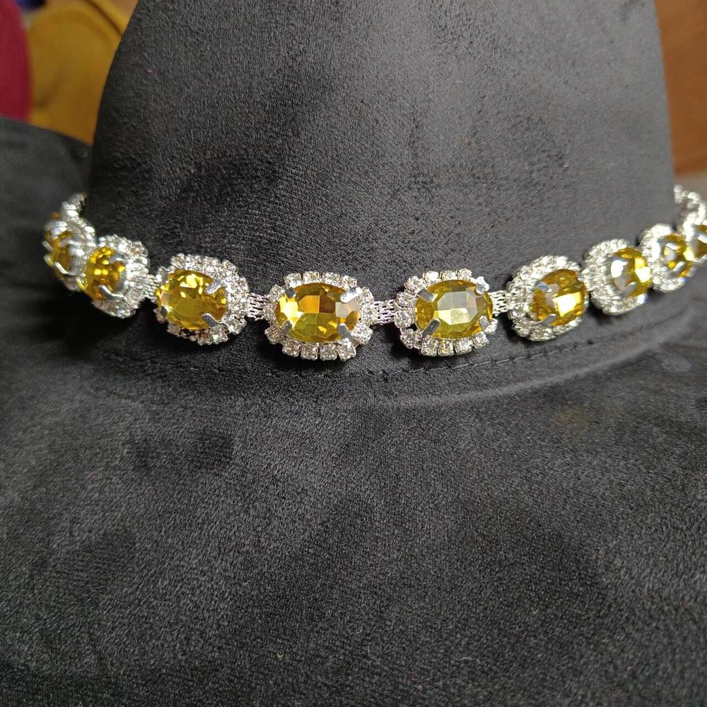 Accessori per cappelli design a catena con strass di diamante nuovi accessori a catena cappello jazz da cowboy cappello fedora cappello di paglia per uomo e donna