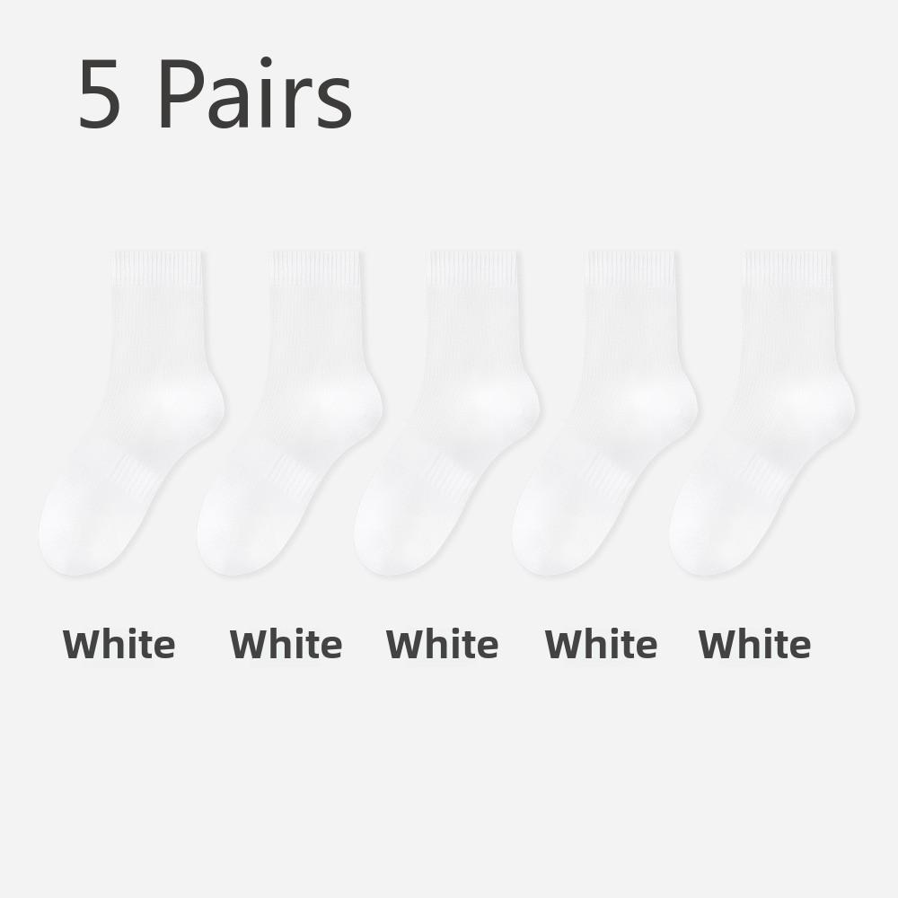 5 Pairs of Women's Spring and Summer Mesh Boneless Anti-bacterial, Anti-odour, Sweat-absorbent Long Casual Socks