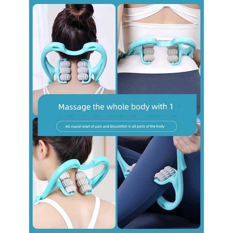 Six-Wheel Roller Neck Massager Manual Size Leg Integrated Multifunctional Kneading For Home Shoulder and Neck Neck Massager