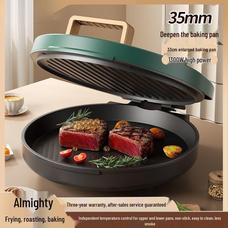 Padella Elettrica Doppia per Torte & Piadine - Padella Multifunzione Grande per Crêpes & Grigliate