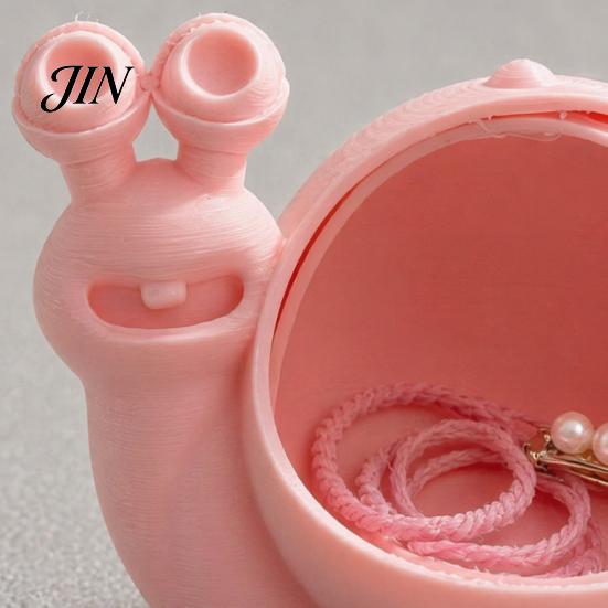 Mignon Organisateur de Bureau Escargot Boîte de Rangement, Ornement Nouveauté Imprimé en 3D, Porte-Boîte à Bijoux avec Couvercle, Bureau Amusant pour Bijoux Attaches à Cheveux Petits