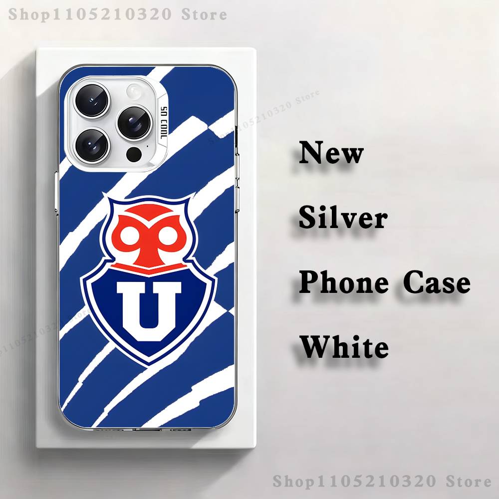 

C-Chiles Logo U-University Phone Case For iPhone 17,16,15,14,13,12,11,Mini,Pro,E,MAX White Matte Silicone Whtie Cover iPhone14Pro
