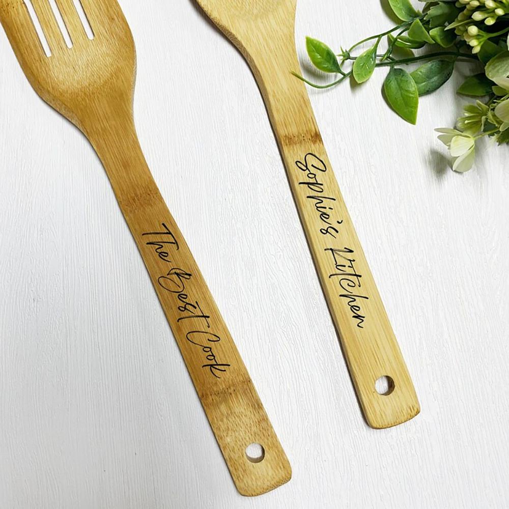 Personalized Wooden Spoon and Spatula Wedding Housewarming Gift Kitchen Utensil Birthday Mother's Day Christmas Cooking Supplies