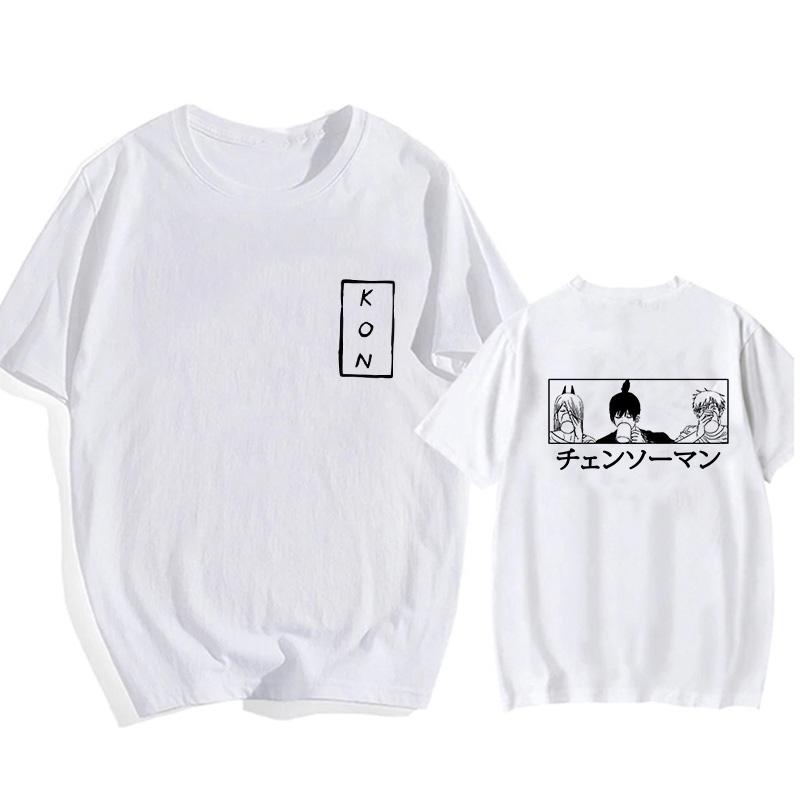 Japanese Anime Chainsaw Man T-shirt Pochita Cartoon Harajuku Makima Graphic Men's T-shirt Casual High-quality Comic T-shirt