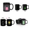 Farbwechselnde Keramiktasse mit Glühbirnen-, Tetris- und Batteriemuster zum Verschenken und für Werbezwecke