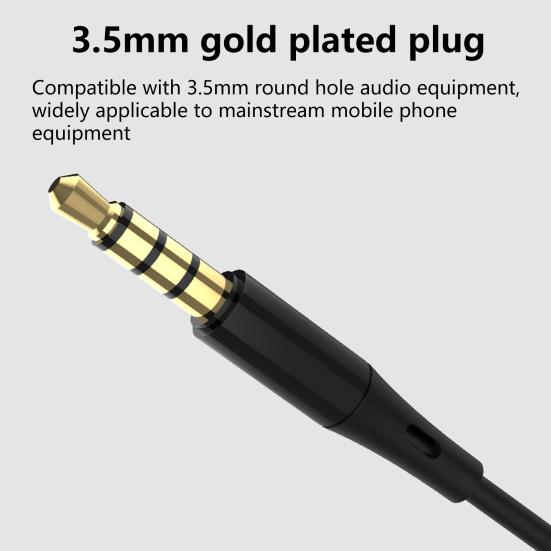 Wired Earbud Sensitive Ergonomic 3.5mm Stereo Noise Reduction Ear Hook Earbud for Recording