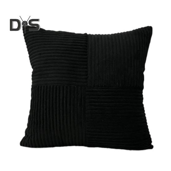 

Наволочка в смужку Контрастний колір Печворк Прихована застібка-блискавка 45*45 см Наволочка Спальня Вітальня Диван Новорічна вечірка чорний