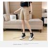 Sommer 2026 Damen Khaki A-Linie Hoher Bund Locker Weites Bein Shorts