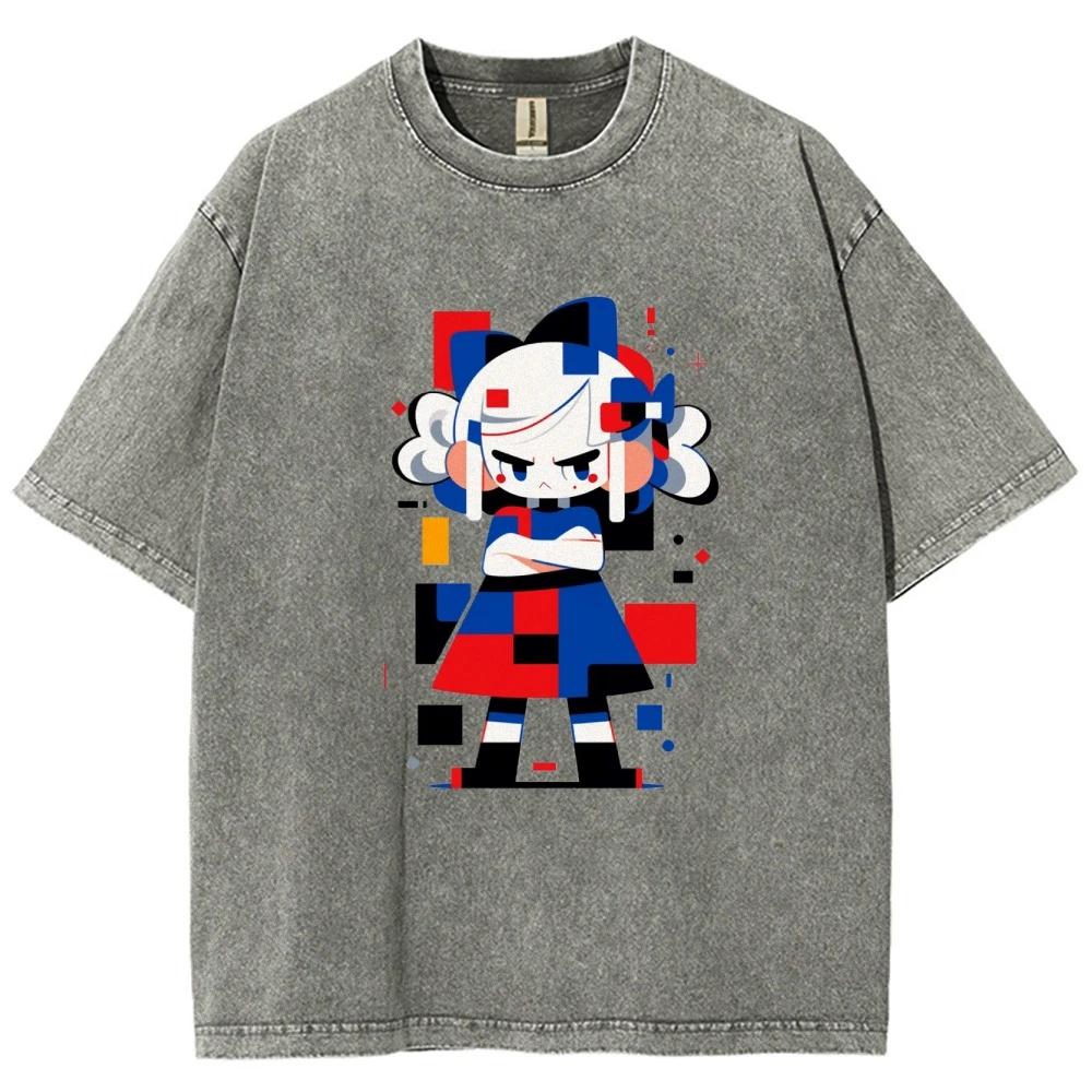 

Abstract Girl T Shirt Unisex Tees Top Men Women Short Sleeve T-shirt Cotton Streetwear Harajuku Graphic Cotton T Shirt 3XL