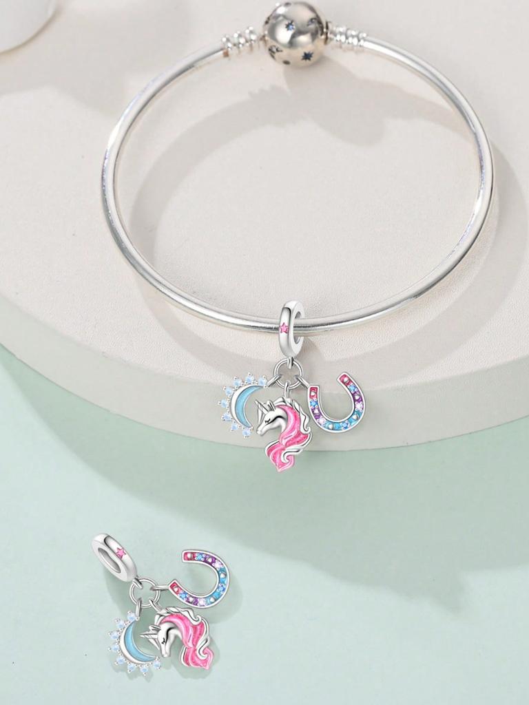 Copper Plated Original Charms Fantasy Unicorn Flamingo Beads Fit Bracelet Women'S Jewelry Gift
