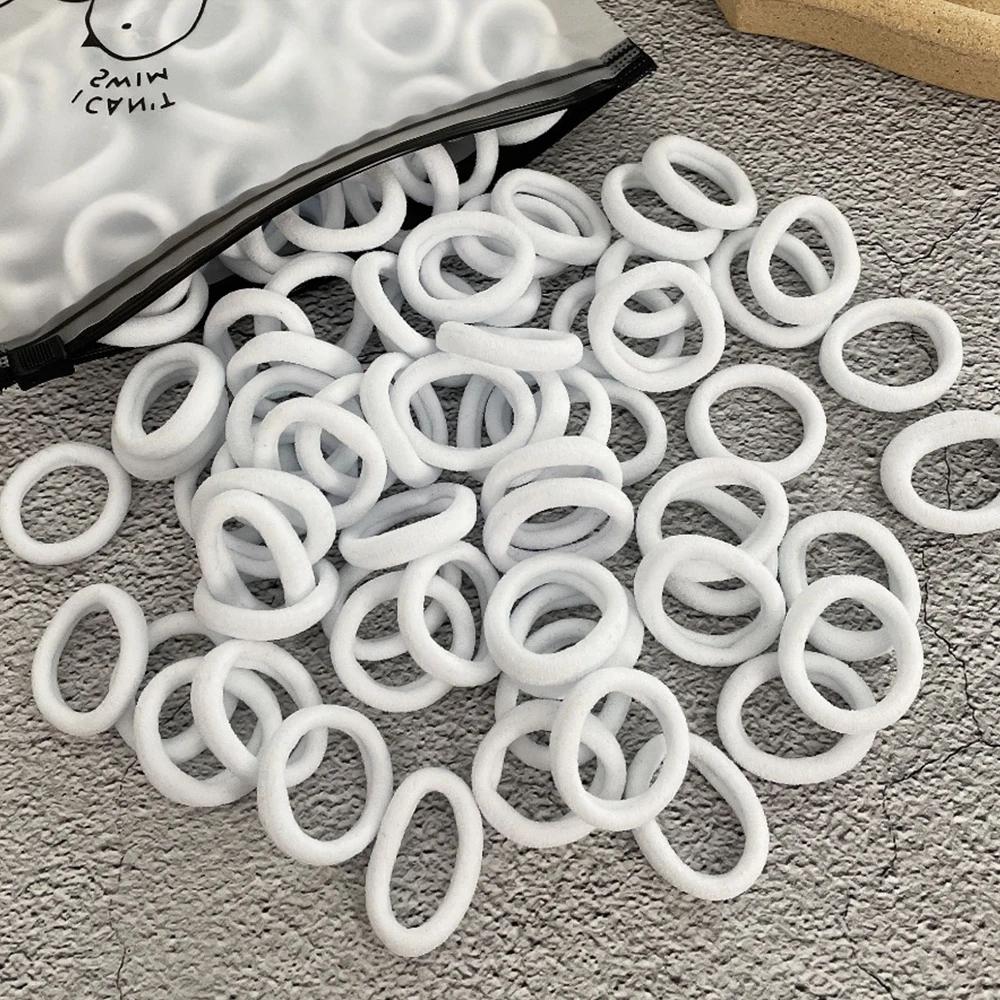 

50 шт. Женские бесшовные резинки для волос с кольцом для большого пальца, держатели для хвостиков с маленькими резинками для самостоятельного изготовления, простой модный шнур для волос 50 Pieces