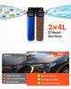 Système d'eau déminéralisée pour lavage de voiture, Système d'eau de lavage de voiture sans traces avec 2 x 4L de résine DI, Vanne de dérivation et testeur TDS, Filtre à eau déminéralisée sans traces