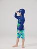Costume da bagno due pezzi a maniche lunghe per bambini con dinosauri - Verde, Asciugatura rapida, Protezione solare per neonati e bambini piccoli