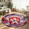 Czech Republic Football Printed Round Crystal Velvet Rug Soft Non Slip Floor Carpet For Bedroom Holiday Gift