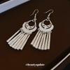 Ethnic style geometric wind chimes fringed ear hooks new Chinese retro long earrings earrings, earrings, Guochao high-end earrings women