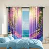 2Pcs Multi Purpose Dreamy Window Curtain Polyester Material Elegant Floral Pattern Window Drapes Design For Room Decor Aesthetic