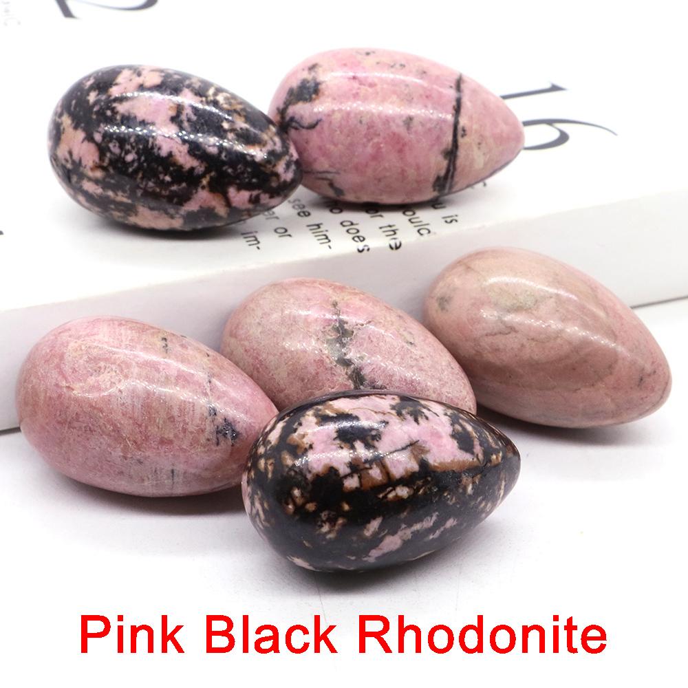 Polished Egg Shaped Gemstone Crafts Natural Stones Room Decor Healing Crystals Rose Quartz Agate Home Decoration Gifts 24X40Mm