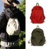 Japanese Pleated Mini Backpack Washed Canvas Small Backpack Casual Small Junior High School Schoolbag Girls College Students