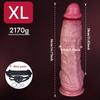 Extra Large Realistic Liquid Silicone Dildo, S/L/XL/XXL Sizes, Thick Soft Skin-Like Texture with Strong Suction Cup, Hands-Free Adult Toy