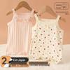 2-Piece Girls' Cotton Tank Top Summer Mesh Vest Sleeveless Pajama Baby Tops