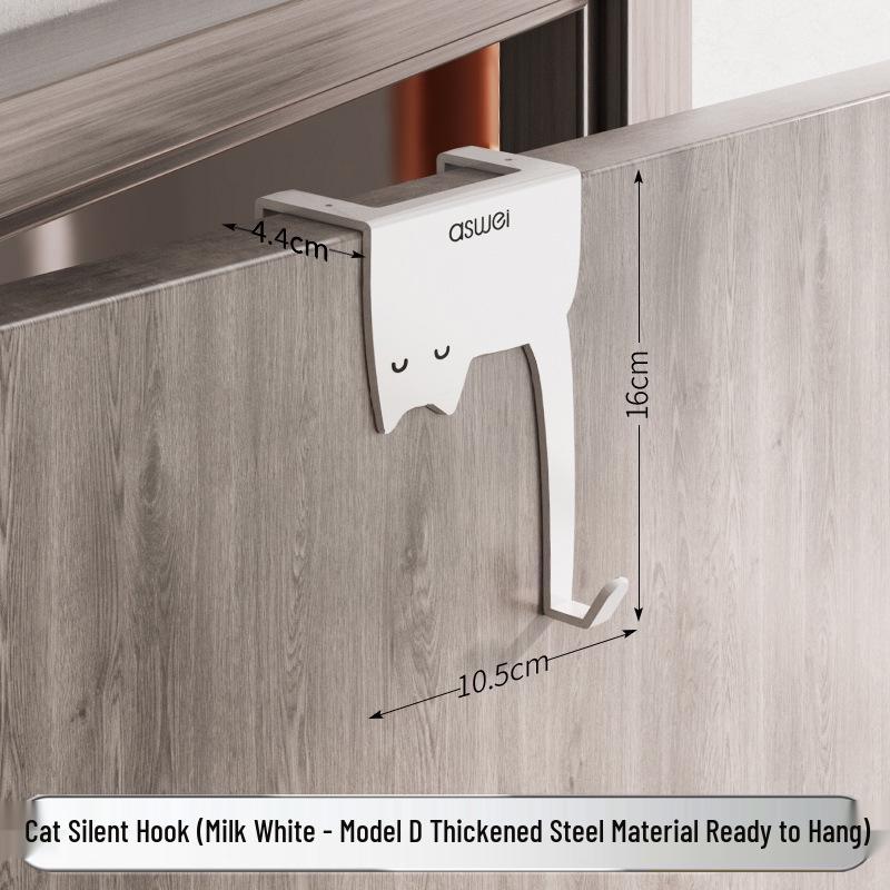 Punch-Free Wall-Mounted Door Hook Rack for Kitchen Cabinets - Organize Clothes, Hats, Keys & More