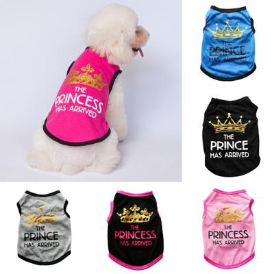 Dog Vest Breathable Soft Cotton Crown Comfortable Sleeveless Dog Puppy Printing Pet Pullover Daily Wear