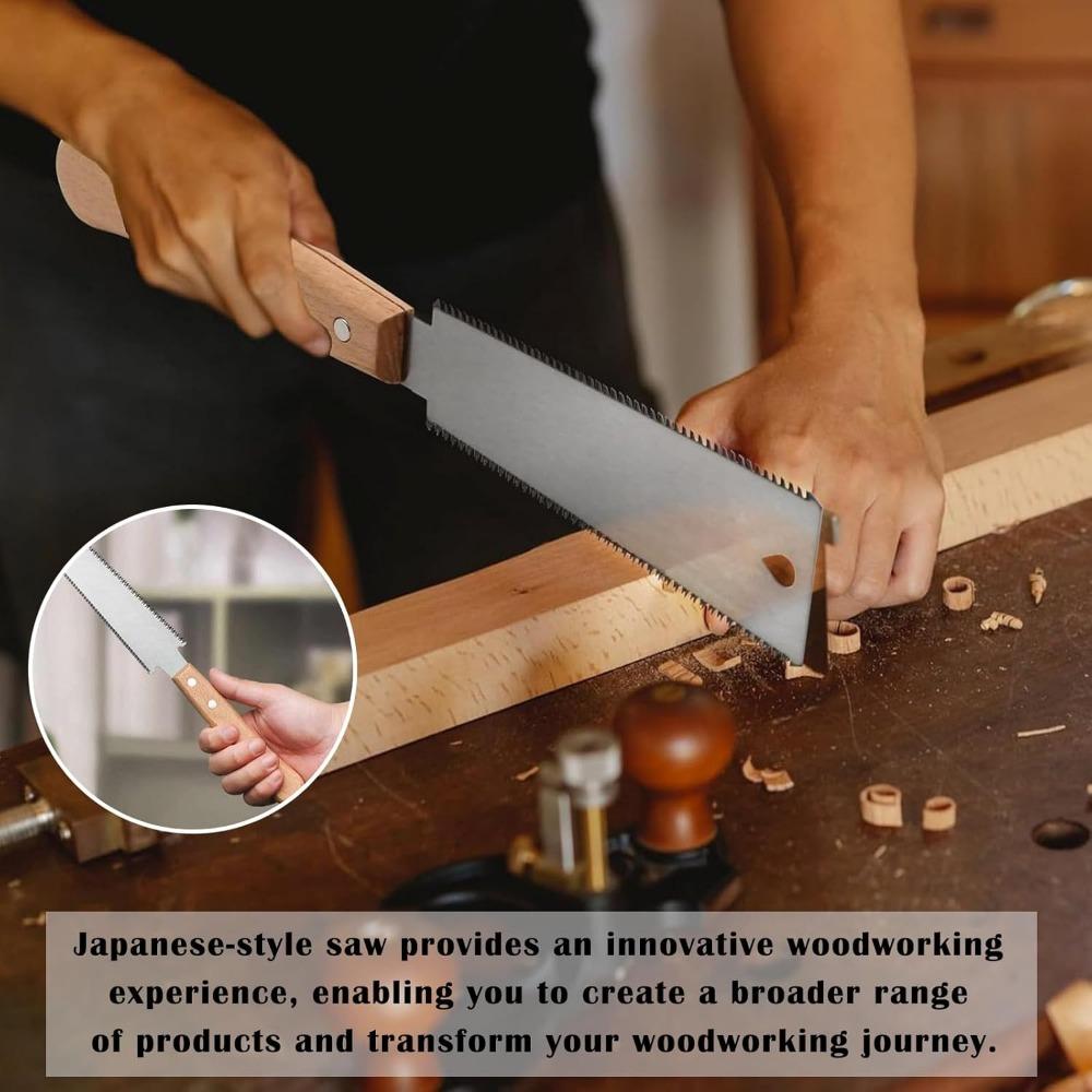 New 310MM Double Edge Pull Hacksaw Saw Flexible Blade Woodworking Cutting Handsaw Wooden Handle Small Double-Sided Saw Tool 150mm