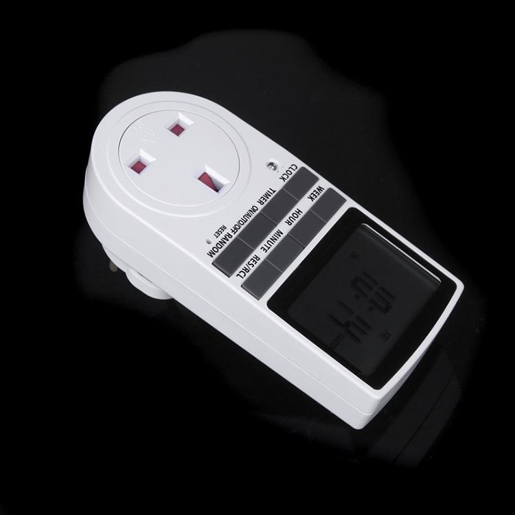 AC 230V Smart Home Plug-in LCD Display Clock Summer Time Function 12/24 Hours Changeable Timer Switch Socket, UK Plug