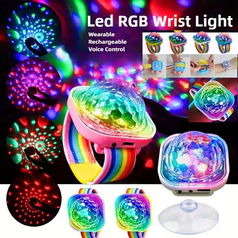 Piece Mini Disco Ball Flashing LED Bracelet Portable Party Bracelet Light with Suction Cup Vitality Change Party Light Disco Light