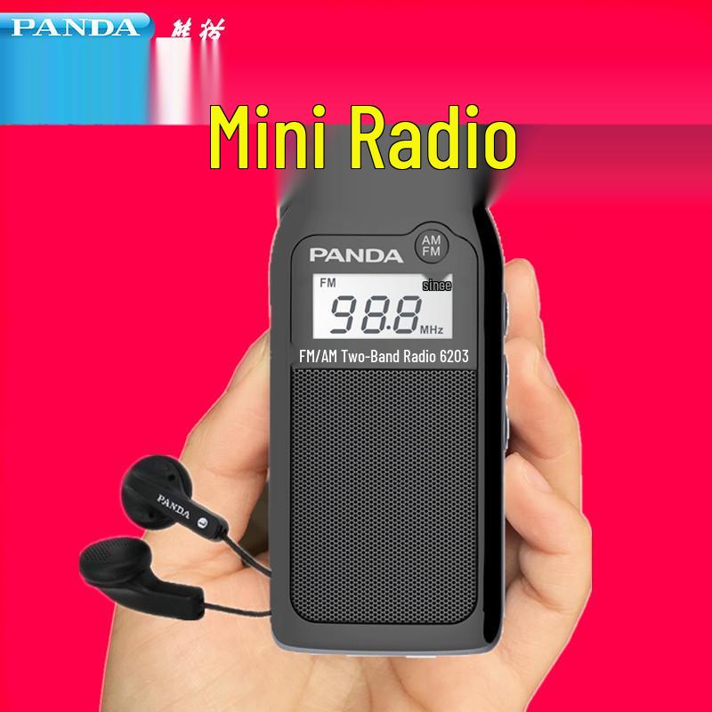 

PANDA 6203 Mini Rechargeable Pocket Radio Player with MP3 & Card Slot Black Standard