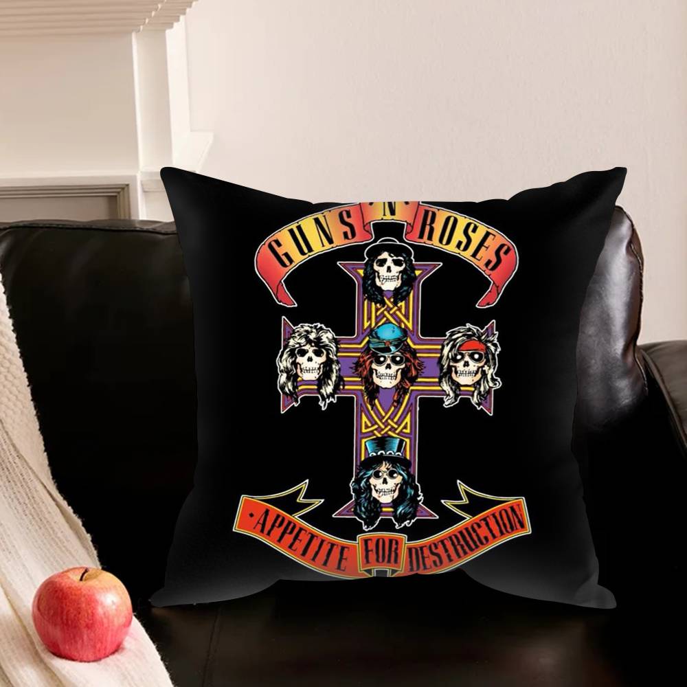 Band G-Guns-S N R-Rosess Pillowcase For Sofa Room Office Decor Printing Protector Cushion Cover Valentine Gift Custom