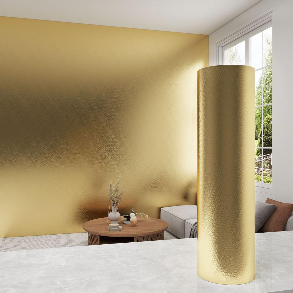 2.3mm Thick Metallic Self-Adhesive Wallpaper Waterproof Scratch-Resistant Vinyl Film Home Renovation, Living Room Bedroom Wall Decor