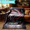 1PC Custom Name Blanket Atlanta-Falcons Rise Up Flannel blankets Patterns Throw Blanket All-Season Soft Gift for Couch, Bed, Camping, Birthday gifts