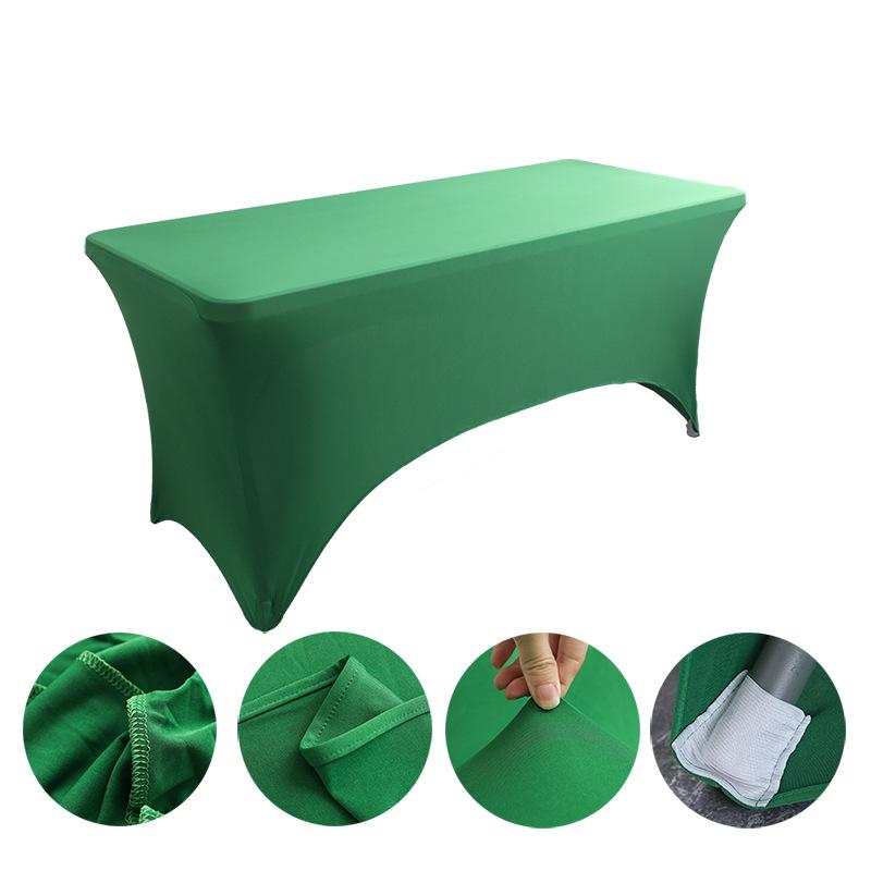 High-Grade Hotel Restaurant Wedding Banquet Decoration Solid Color Square Tablecloth Elastic Table Cover
