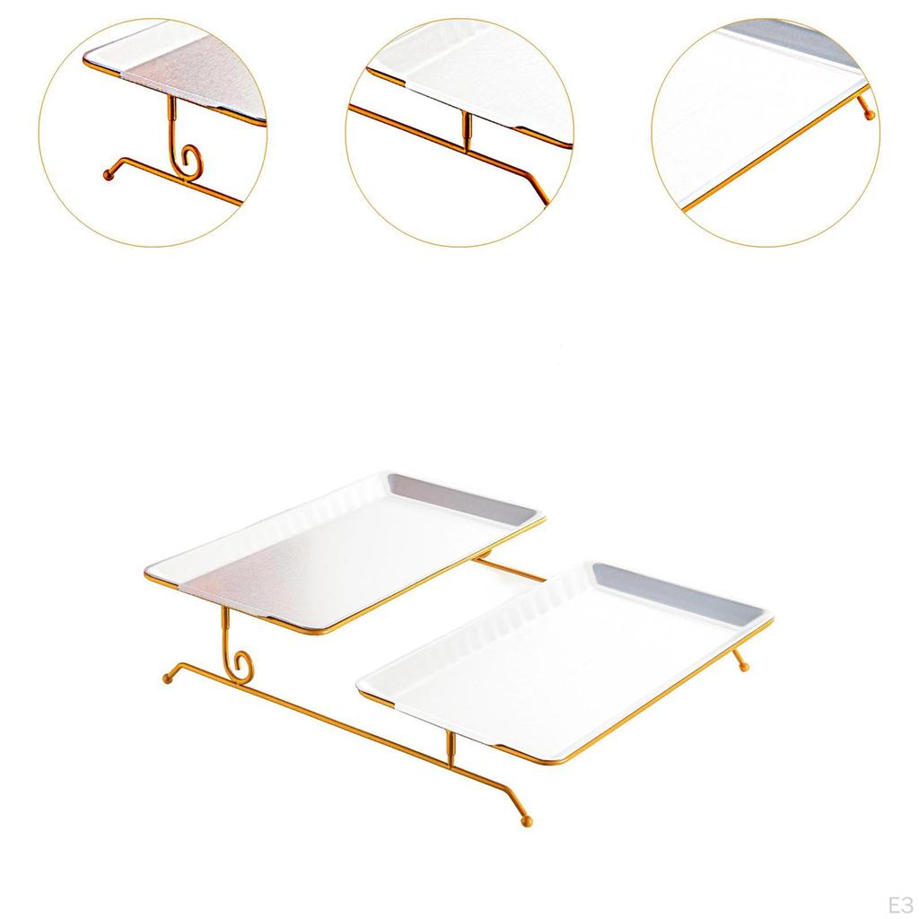 Fruit Plate Ornament Countertop Iron Two Layer Candy Tray Multifunctional Organizer Platter for