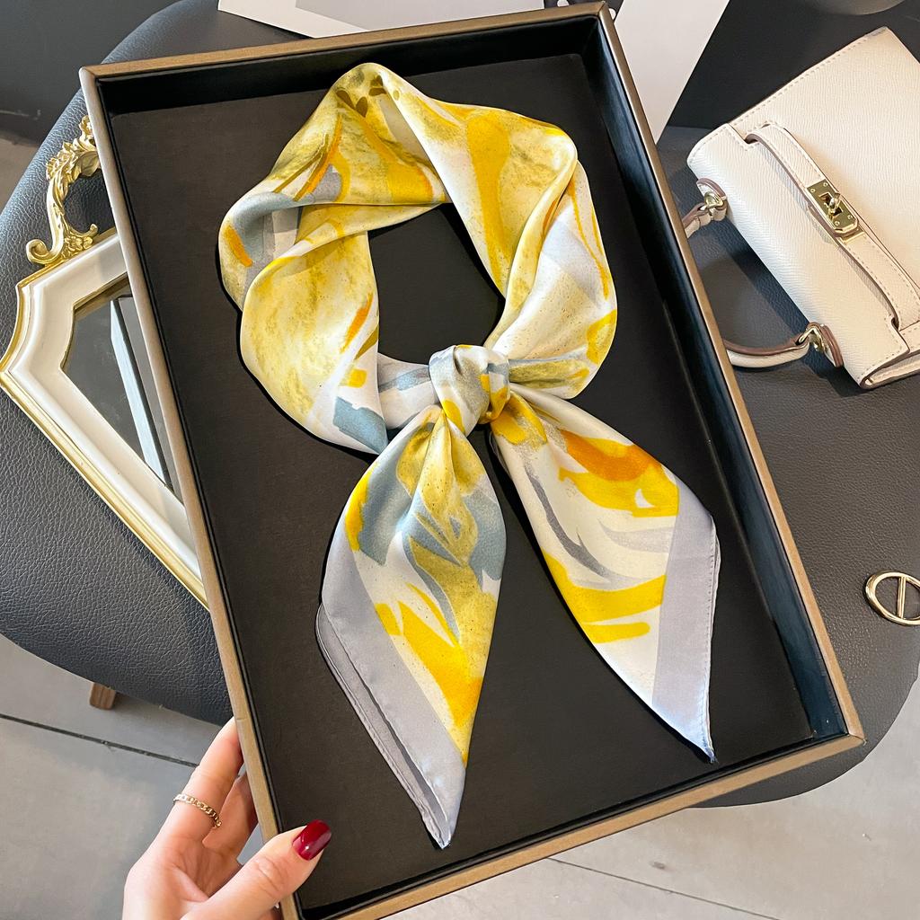 Design de Lux 70*70cm Eșarfă Pătrată de Mătase cu Imprimeu Cal Femei Bandană de Păr Satin Moale Neckerchief Birou Hijab Bandană Foulard Cadou
