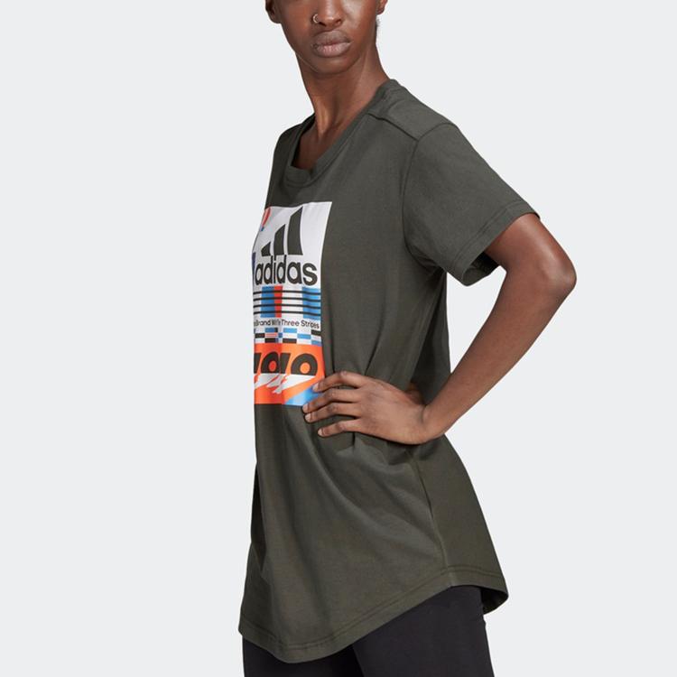 Adidas Training Sports Crew Neck Short Sleeve T-Shirt Women Tops Earth-Brown ED6174