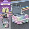 Girls' Lightweight 20" Carry-On Ride-On Suitcase with Combination Lock for Elementary Students