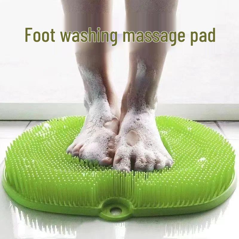 

Нескользящий силиконовый коврик для ванной и мочалка для спины Without Packaging серый